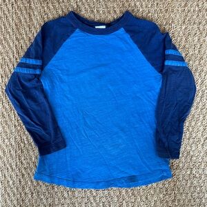Hanna Andersson long sleeve baseball shirt, size 7